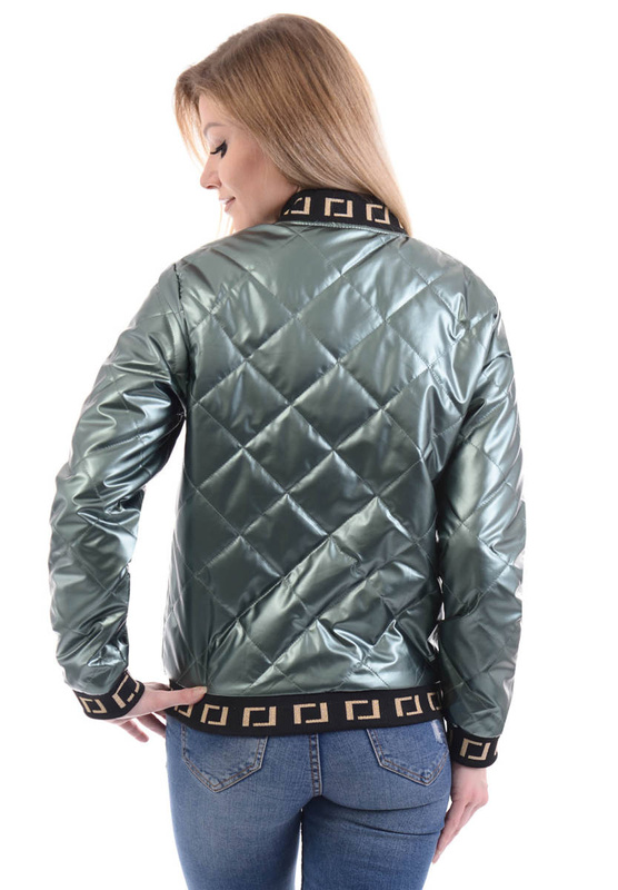Damska Wiosenna Kurtka Bomberka Zielona