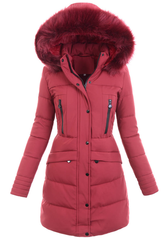 Damska Kurtka Zimowa Ortalionowa Janina Bordowa