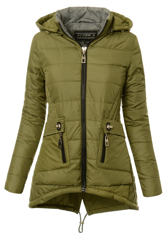 Damska Jesienna Wiosenna Kurtka Zoja Oliwkowa