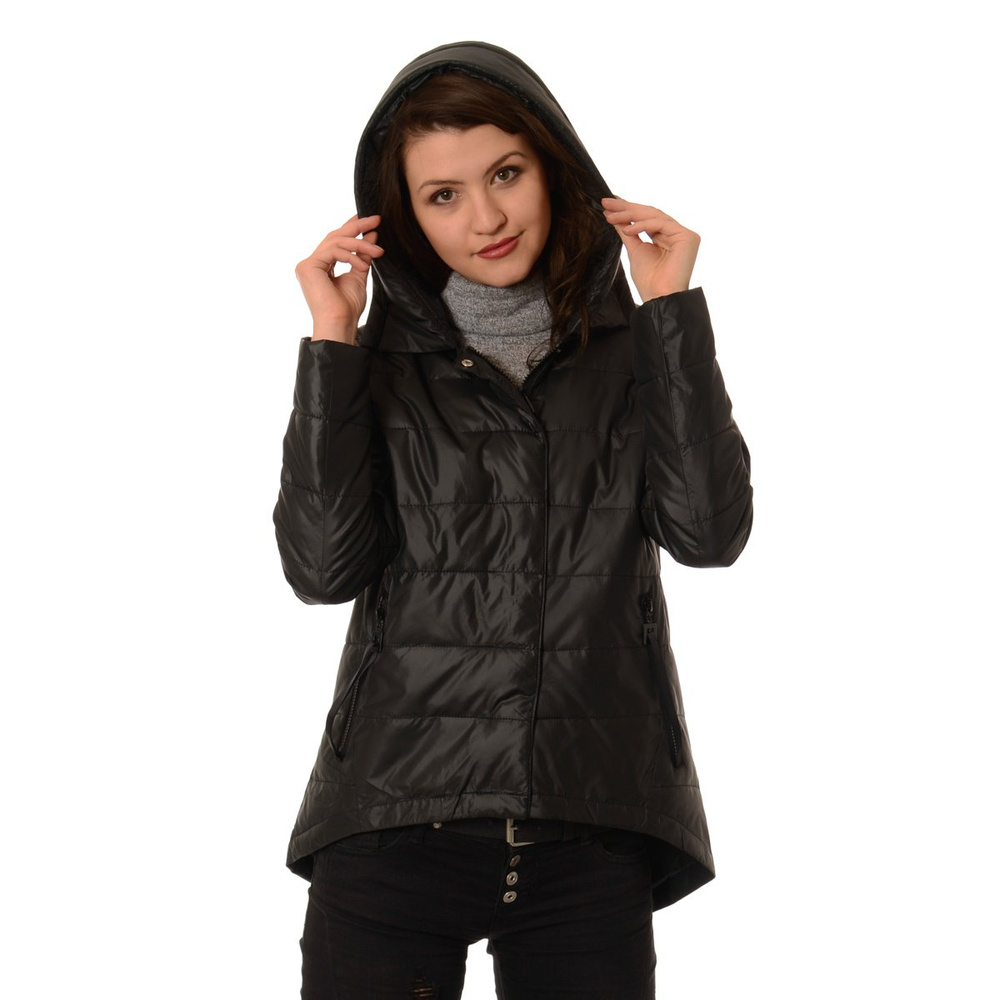 Damska Kurtka Wiosenno - Jesienna Asymetryczna Anna Czarna