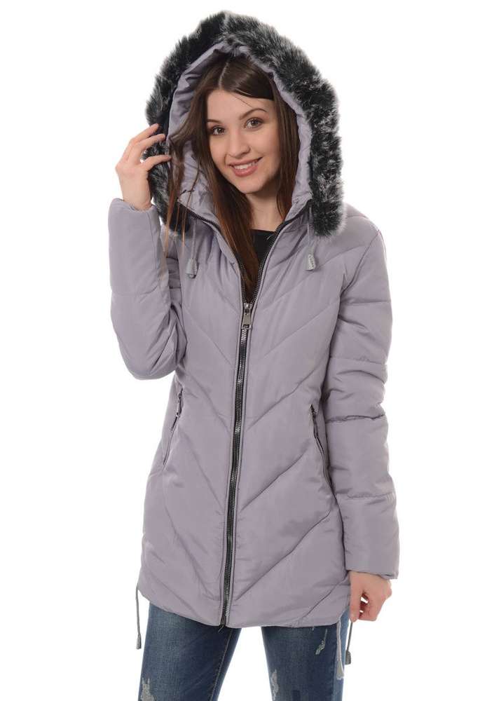 Damska Zimowa Kurtka Ortalionowa Lucyna Szara