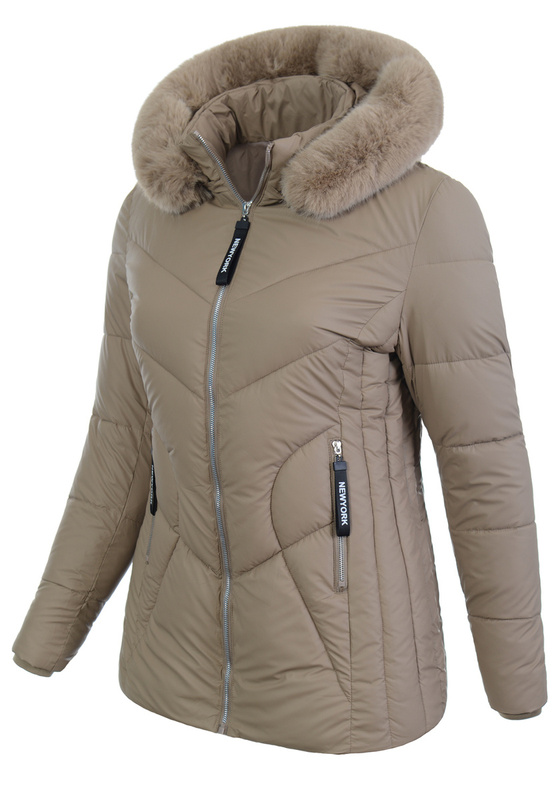Damska Kurtka Ortalionowa Augustyna Cappuccino