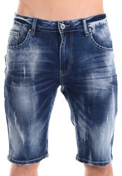 Męskie Spodenki Jeansowe Granatowe
