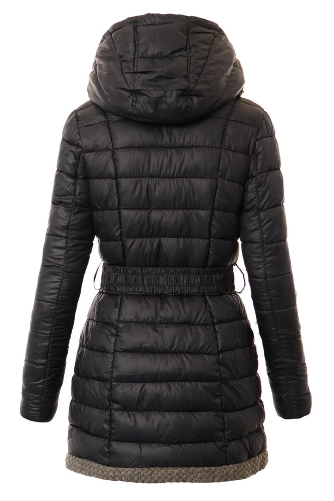 Damska Długa Zimowa Ortalionowa Kurtka Rose Granatowa