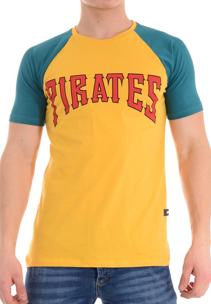 Męska Koszulka T-Shirt Nadruk Żółta