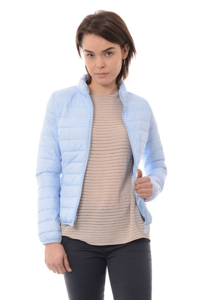 Damska Jesienna Wiosenna Kurtka Ortalionowa Błękitna