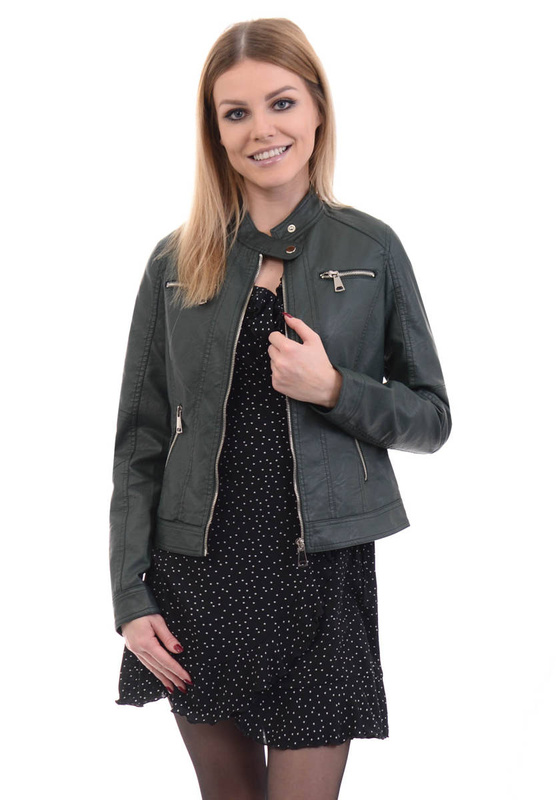 Damska Kurtka Ramoneska Klarisa Zielona