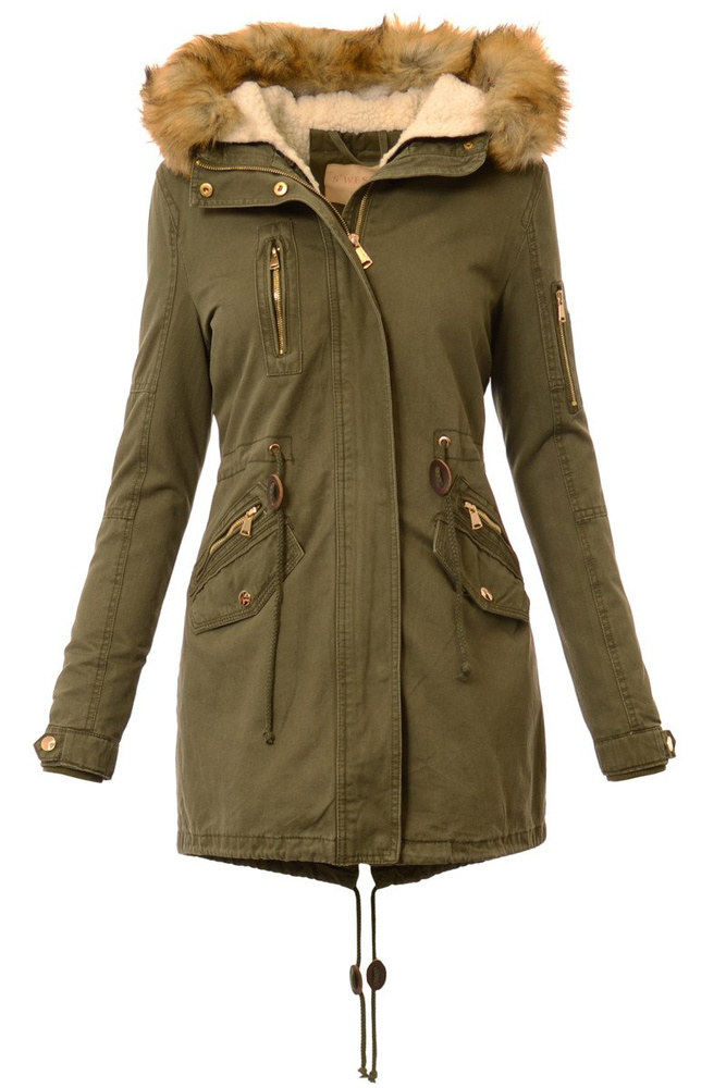 Damska Parka Kurtka Wiosenno Zimowa 2w1 Gwen Zielona