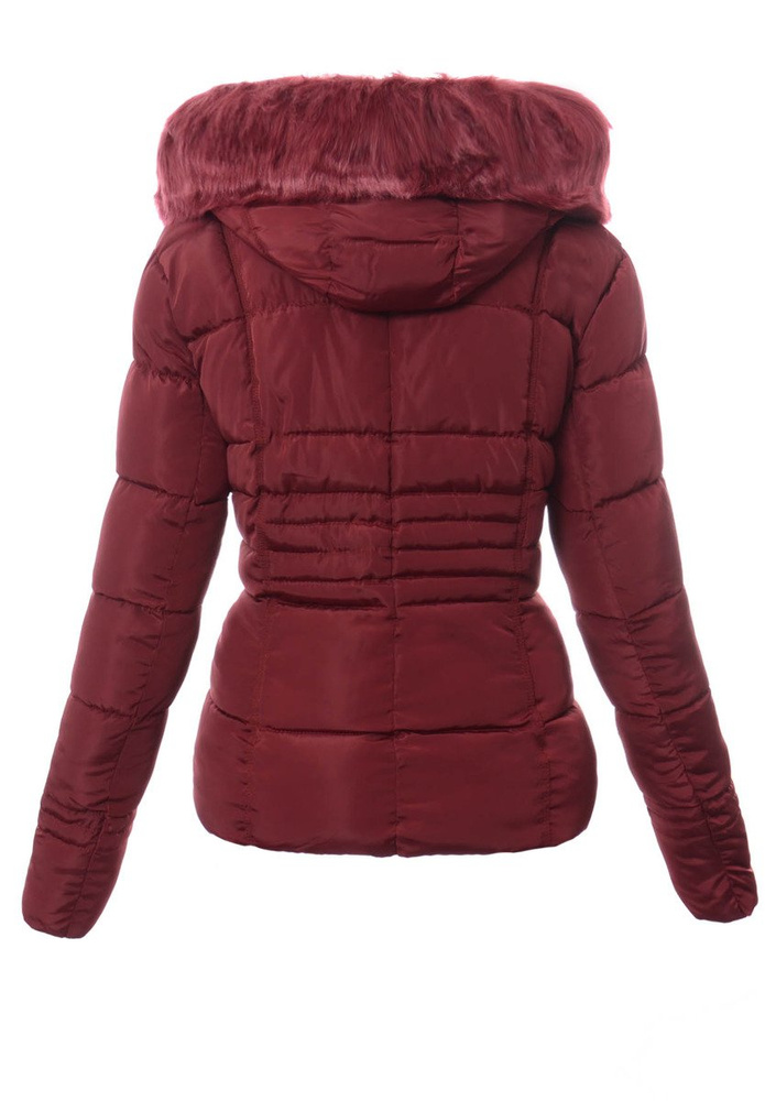 Damska Zimowa Ortalionowa Kurtka Bordowa