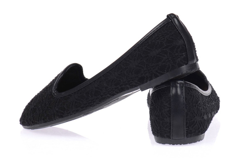 SALE Piękne Balerinki Lordsy Koronka Czarne