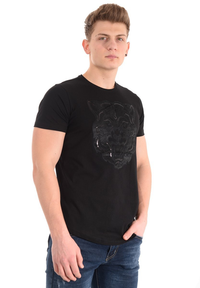 Męska Koszulka T-Shirt Nadruk Czarna