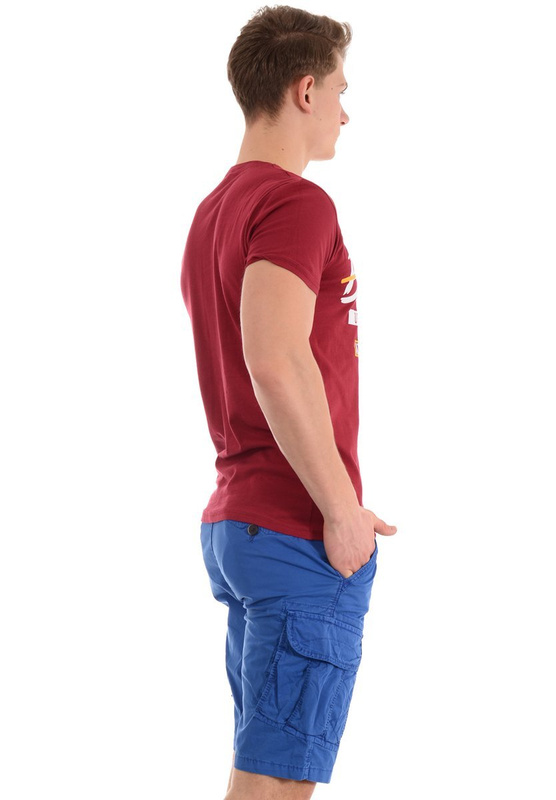 Męska Koszulka T-Shirt Nadruk Bordowa