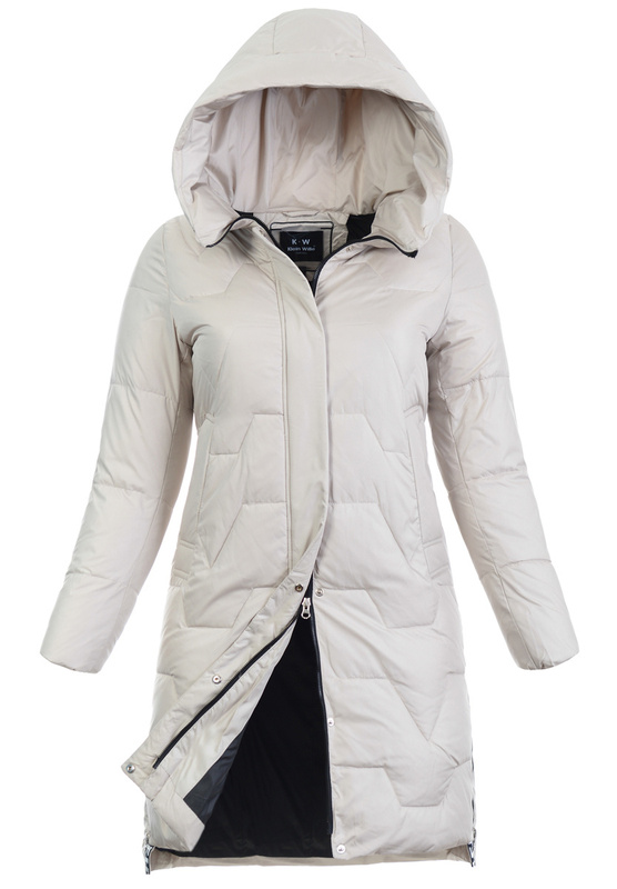 Damska Kurtka Pikowana Długa Erika Beżowa