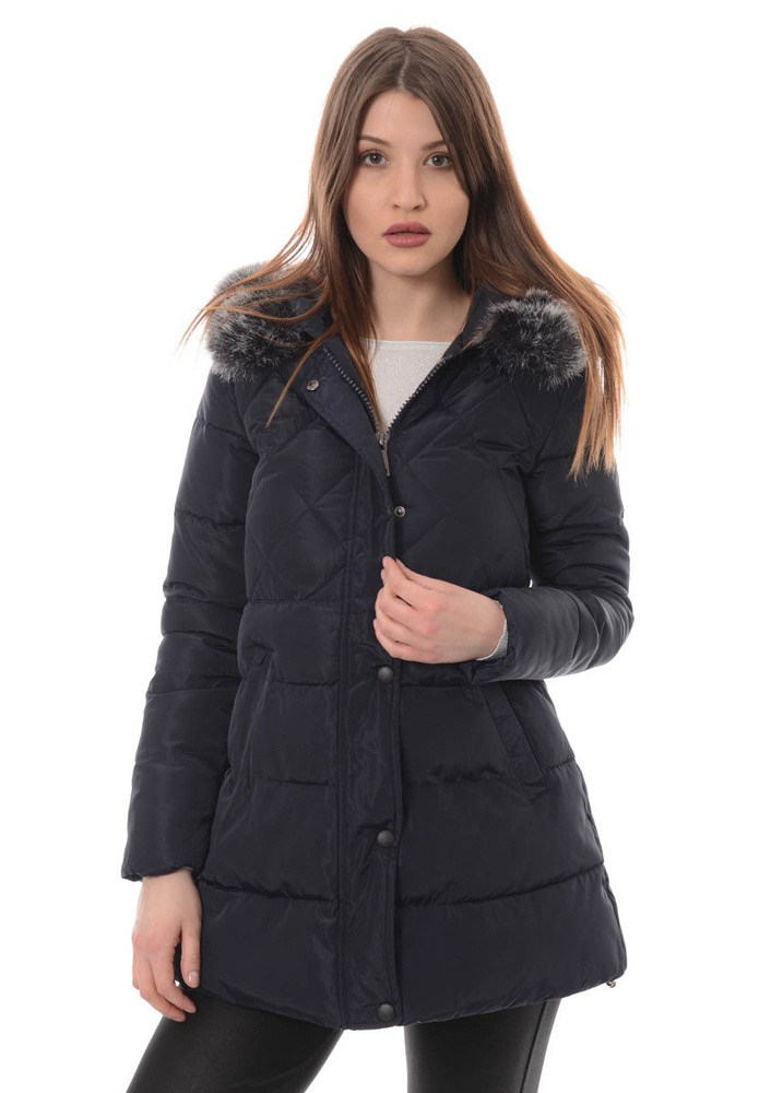 Damska Zimowa Kurtka Ortalionowa Granatowa