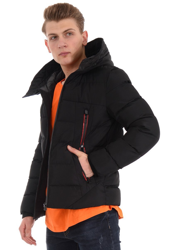 Męska Zimowa Kurtka Czarna