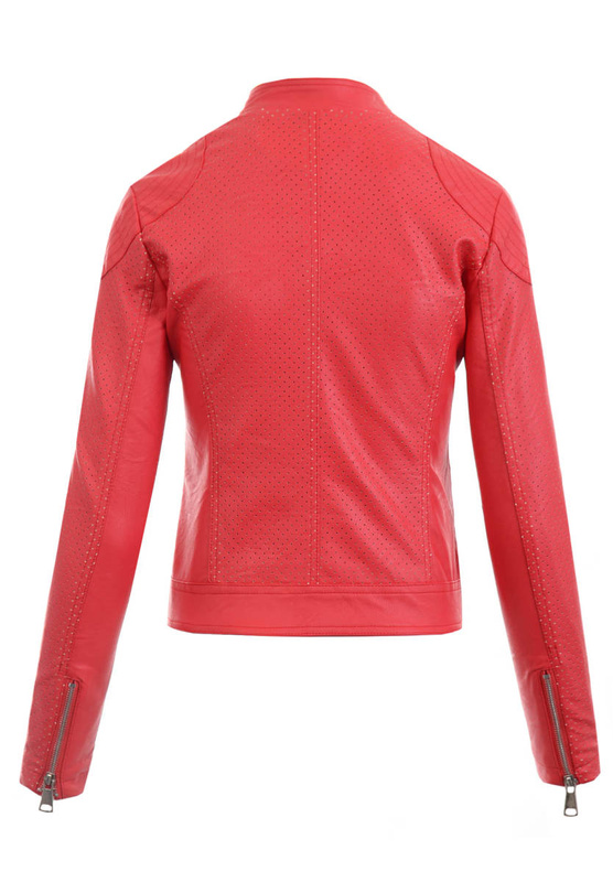 Damska Kurtka Ramoneska Telimena Czerwona