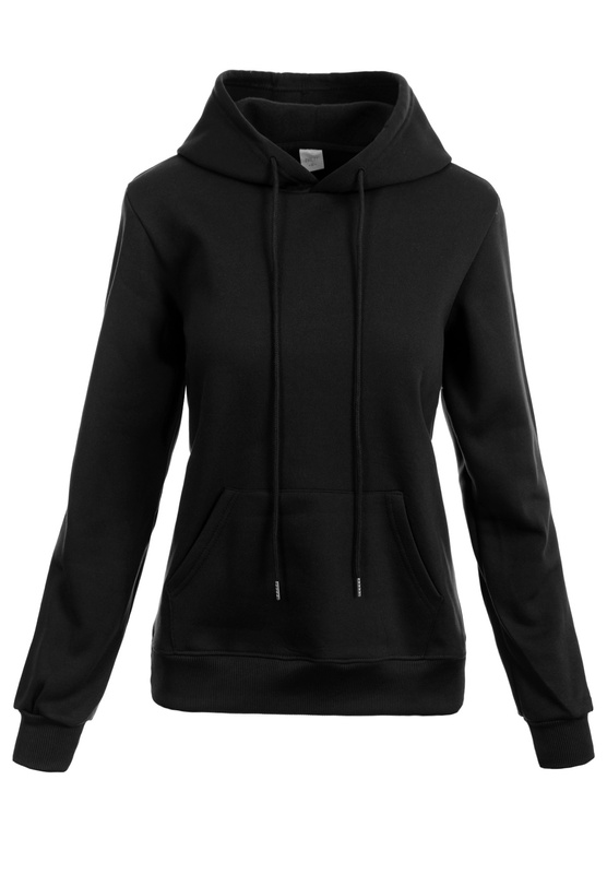 Damska Bluza Z Kapturem Kangurka Czarna