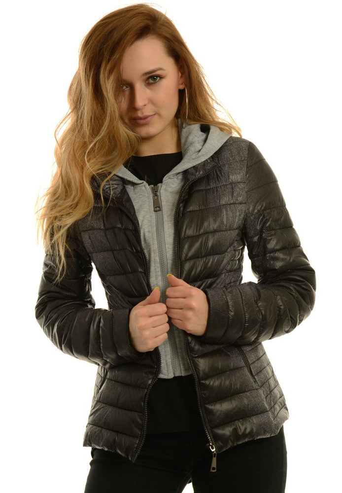 Damska Jesienna Wiosenna Kurtka Ortalionowa Elma Czarna