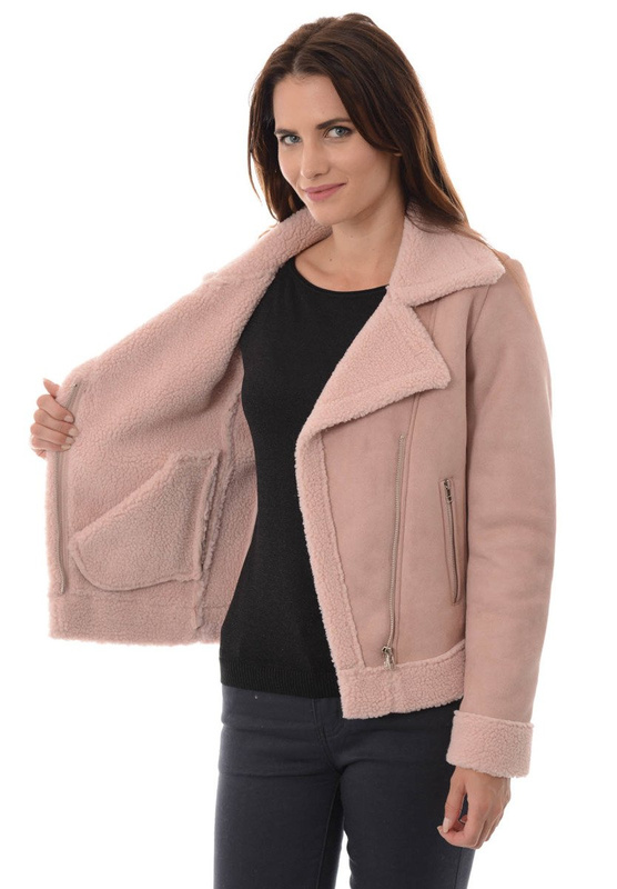 Damska Kurtka Kożuszek Zimowy Eleonora Rózowy