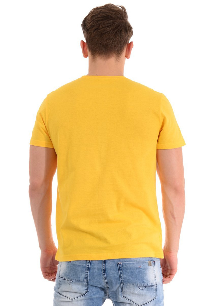 Męska Koszulka T-Shirt Nadruk Żółta