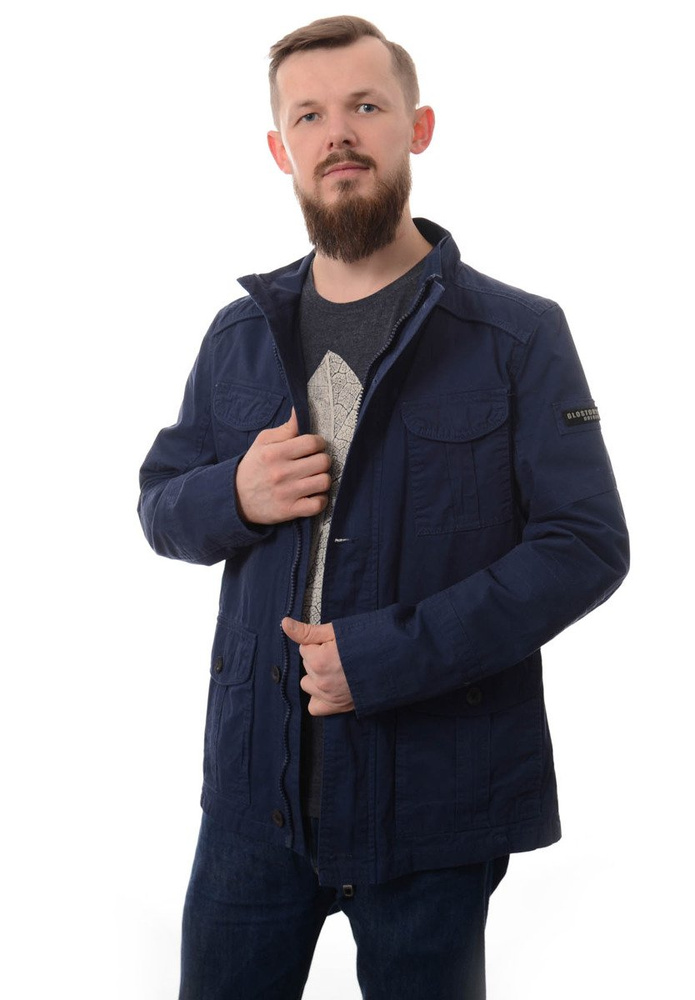 Męska Kurtka Wiosenna Niebieska