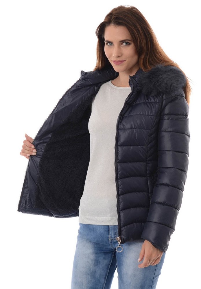 Damska Zimowa Kurtka Ortalionowa Daria Granatowa