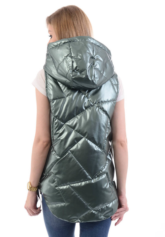 Damska Kamizelka Bezrękawnik Malina Zielony