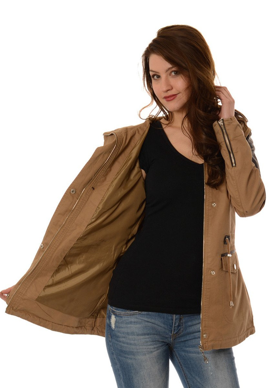 Damska Kurtka Parka Przejściowa Clarisse Beżowa
