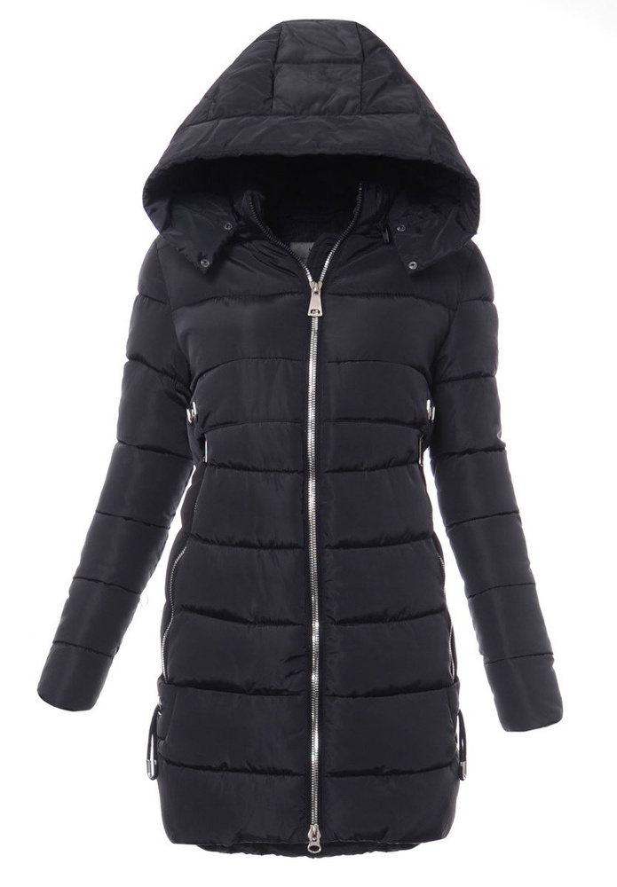 Damska Długa Zimowa Kurtka Ortalionowa Sara Granatowa