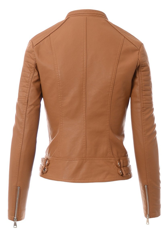 Damska Kurtka Ramoneska Irena Brązowa