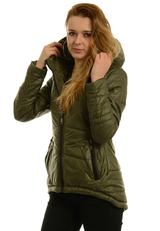 Damska Jesienna Wiosenna Kurtka Ortalionowa Karmen Zielona