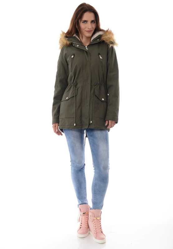 Damska Kurtka Parka Zimowa 2w1 Amira Zielona