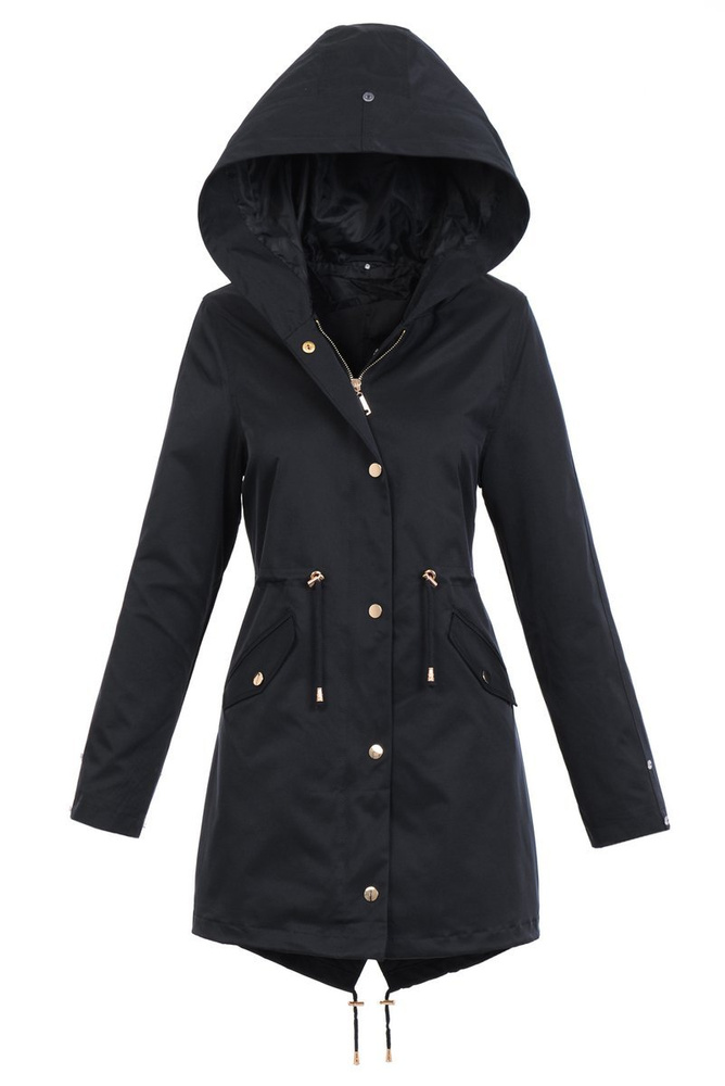 Parka Zimowa 2w1 Czarna Z Futerkiem Ecru