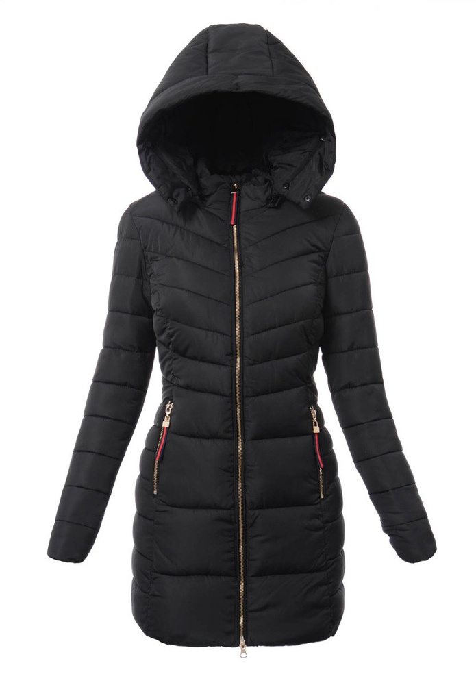 Damska Długa Zimowa Kurtka Ortalionowa Sylwia Czarna