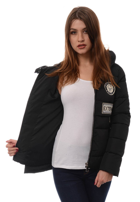 Damska Zimowa Kurtka Ortalionowa Lea Czarna