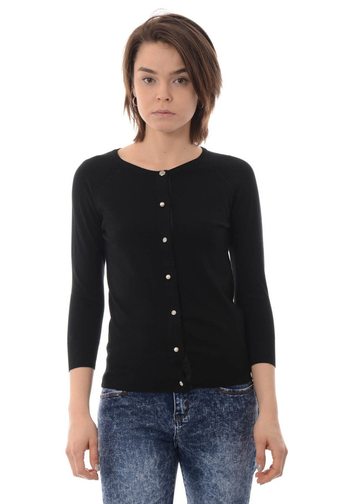 Damska Bluzka Sweterek Zapinany Czarny
