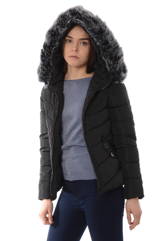 Damska Zimowa Kurtka Ortalionowa Czarna