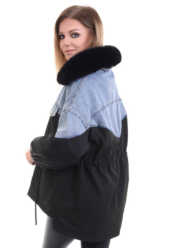 Damska Wiosenna Kurtka Oversize Melania Jeansowa