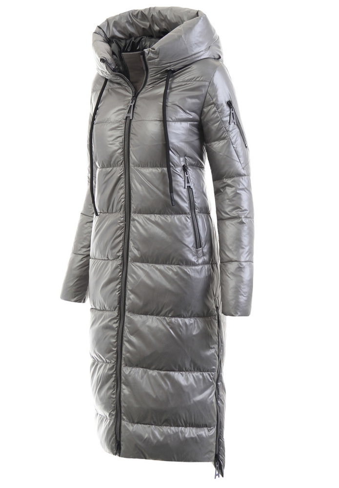 Damska Kurtka Ortalionowa Długa Antonina Grafitowa