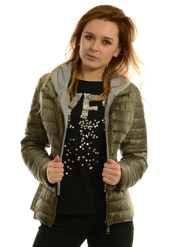 Damska Jesienna Wiosenna Kurtka Ortalionowa Elma Zielona