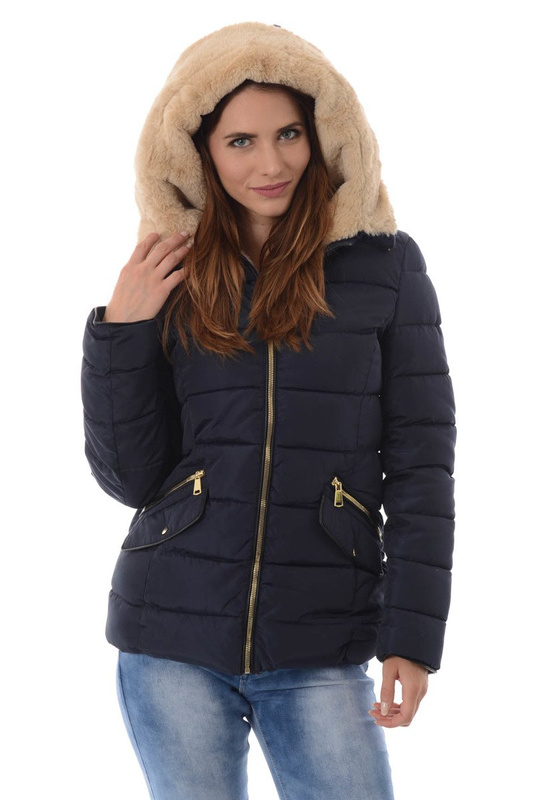 Damska Zimowa Kurtka Ortalionowa Emma Granatowa