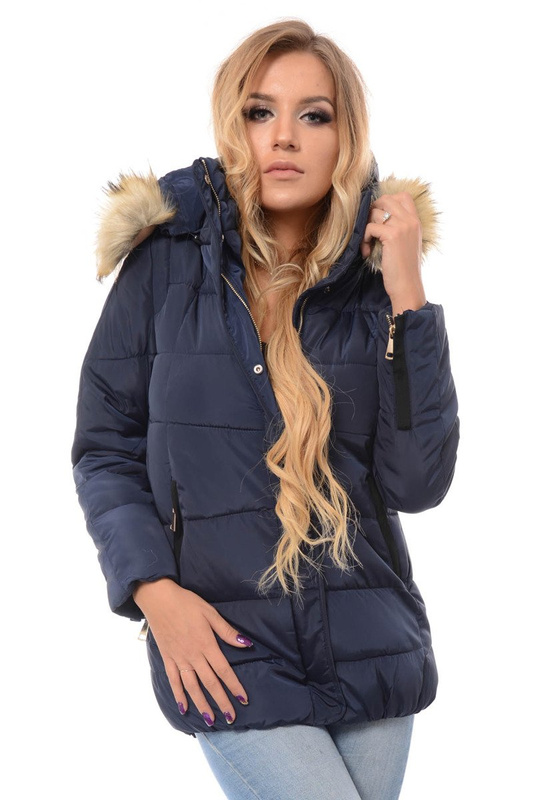 Damska Zimowa Kurtka Ortalionowa Renata Granatowa