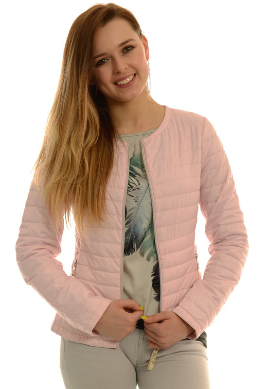Damska Jesienna Wiosenna Kurtka Ortalionowa Różowa