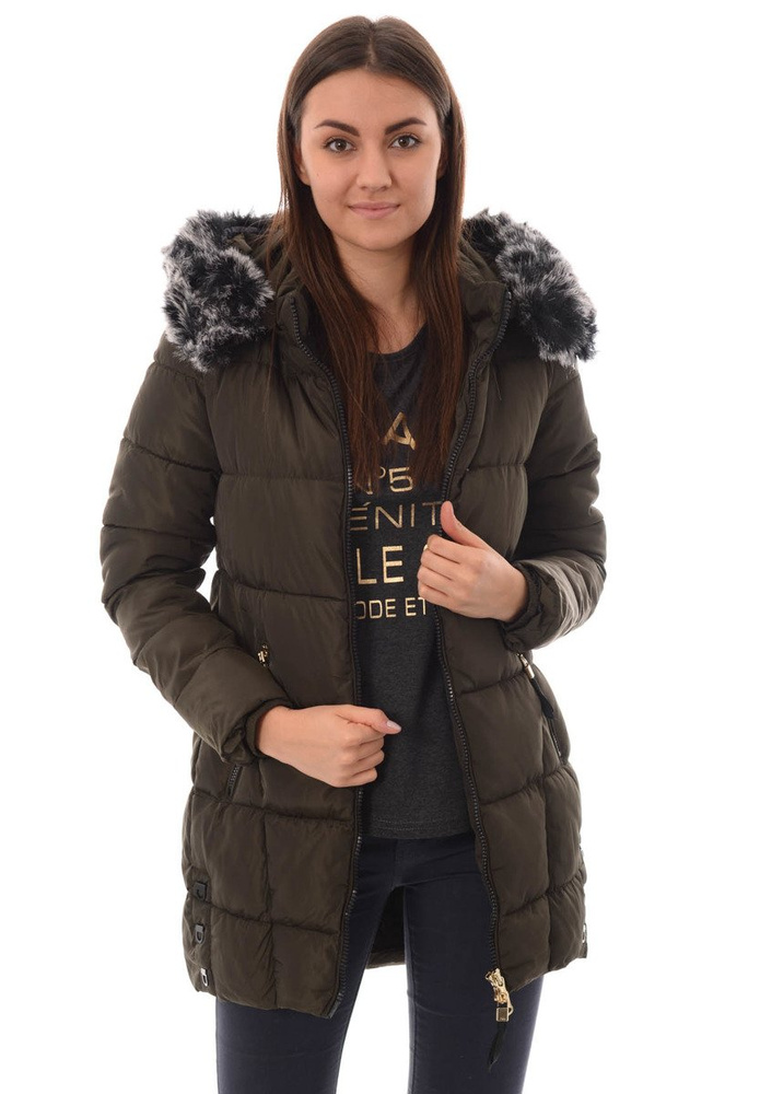 Damska Zimowa Kurtka Ortalionowa Magdalena Zielona