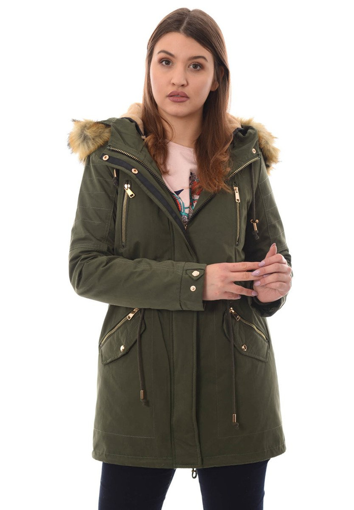 Damska Kurtka Parka Zimowa 2w1 Maryla Zielona