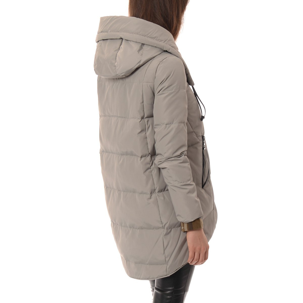 Damska Asymetryczna Kurtka Zimowa Szara (557)