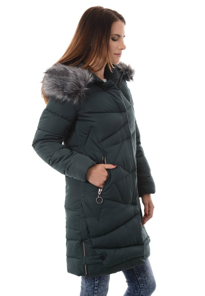 Damska Zimowa Kurtka Ortalionowa Miriam Zielona
