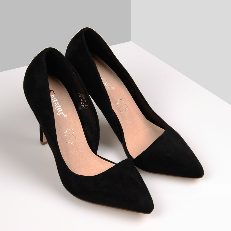 Asymetryczne Szpilki w Szpic Sandra Czarne