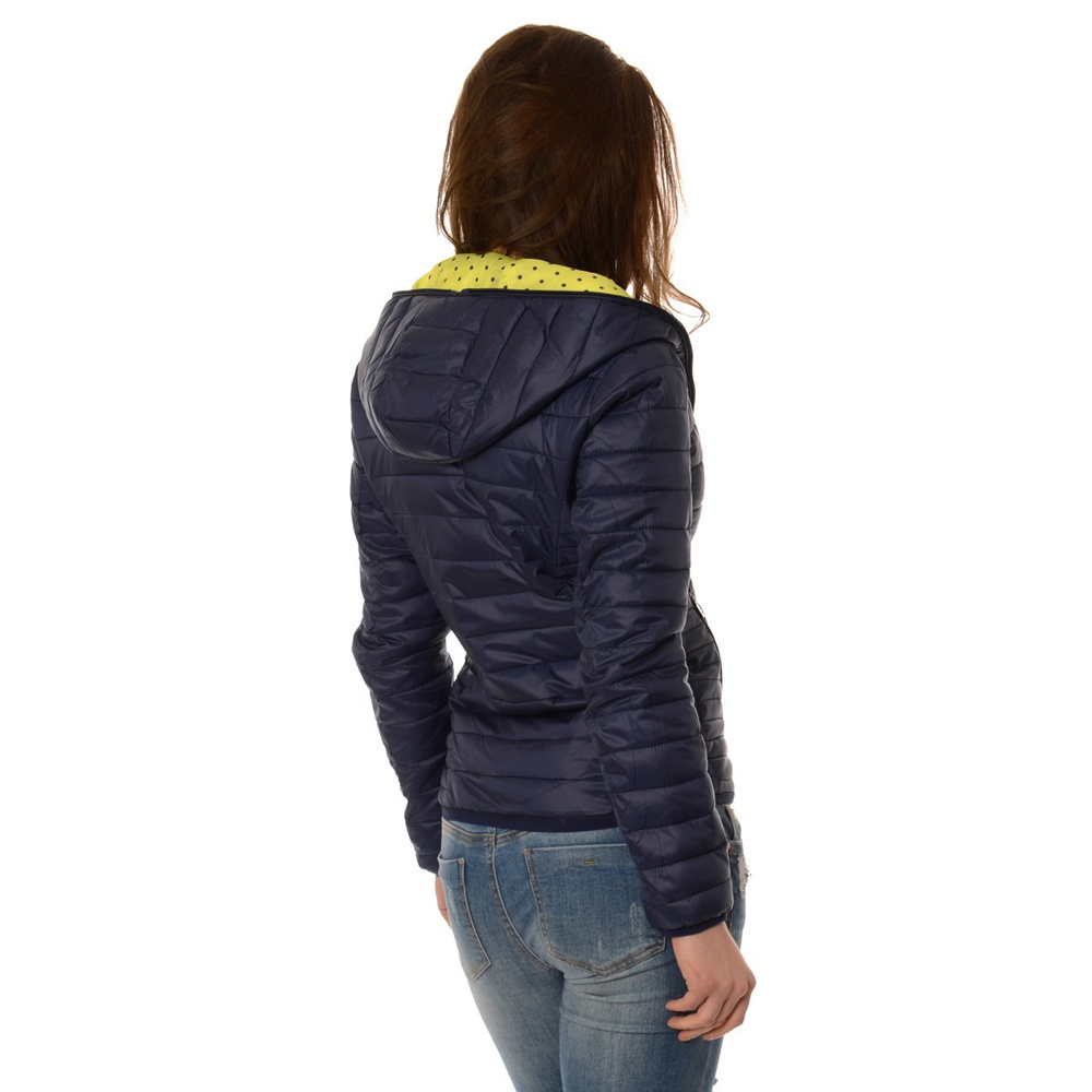 Damska Dwustronna Wiosenna - Jesienna Kurtka Ortalionowa Nadia Granatowo Limonkowa