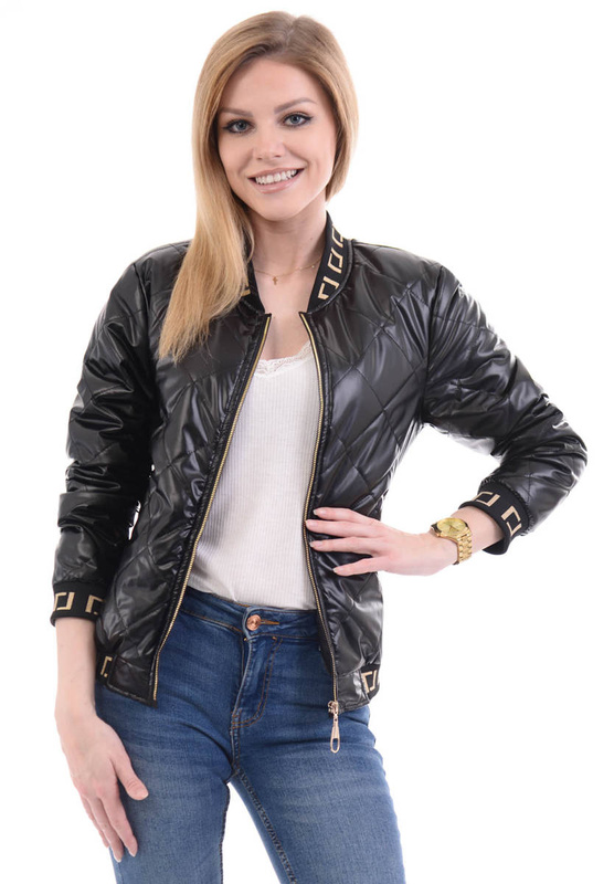 Damska Wiosenna Kurtka Bomberka Czarna